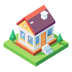 house with a green roof
