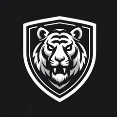 Obraz premium Monochrome Tiger Head Mascot Logo