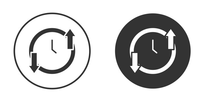 Uptime and downtime icon vector silhouette in black. simple flat icon vector.