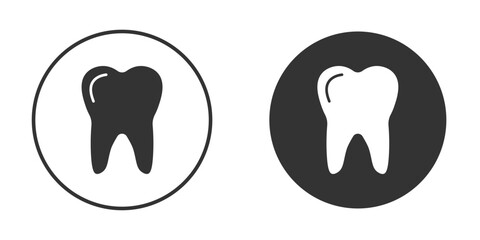 Tooth icon vector silhouette in black. simple flat icon vector.