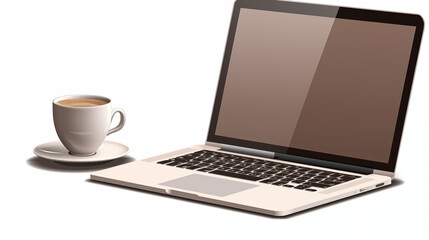 Laptop with Beige Background