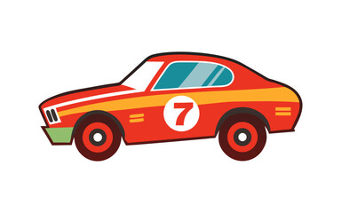 High-Detail Vector of 1970s Retro Speedway Race Car – Vintage Racing Style Illustration for Posters, Prints, and Collectors