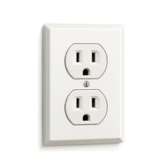 Realistic 3d illustration of a modern electrical wall socket outlet with a clean professional design suitable for home or office interiors