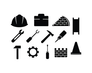 Obraz premium Construction and Tool Icons
