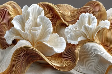 Intricate flowing patterns in gold and silver high resolution picture