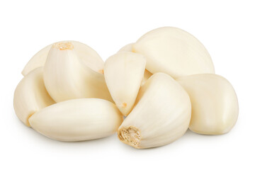 garlic cloves isolated on white background close up