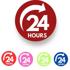 Twenty Hours Icon Set,24 hours order execution or delivery service icons. commercial support. 