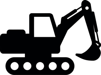 Silhouette excavator icon © Safwan Creatives