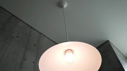 Modern Interior Pendant Light & Concrete Wall Aesthetics - Powered by Adobe