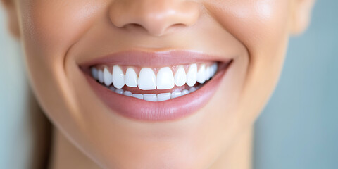Obraz premium Bright, healthy smile. Cropped shot of a woman's face with a beautiful, white smile. Dental care concept.