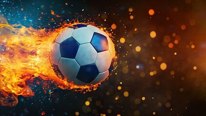 Fototapeta premium Fiery soccer ball in motion (10)