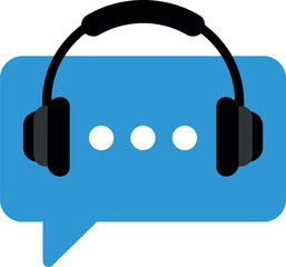 Podcast speech bubble headphones icon