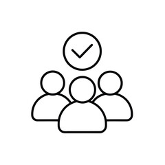Team Approved Icon – Group Verification, Confirmed Collaboration, People Symbol