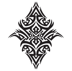 Obraz premium Tribal Pattern Black on White | Ethnic Ornamental Vector Design. Ai generator