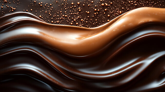 Swirling Milk and Dark Chocolate Waves with Cocoa Nibbles