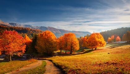 Fototapeta premium autumn landscape with trees generated ai