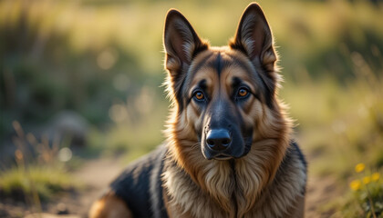 Fototapeta premium German Shepherd Dog Portrait Outdoor