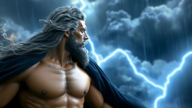 Thunder god Zeus: lightning king, Olympus throne, Roman Jupiter, Greek sovereign, celestial might, divine sky, ancient master, heavenly command, Olympian strength, ruler myth, storm domain