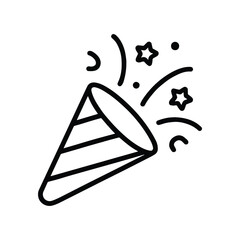 Party Popper Icon Celebration Symbol for Festive Events Fun and New Year Design