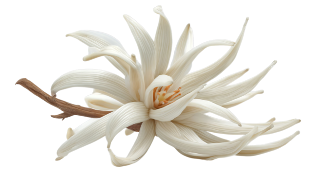 PNG of A stunning white flower with intricate petals, showcasing nature's beauty and elegance against a clean background.
