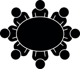 Team meeting silhouette icon collaboration discussion