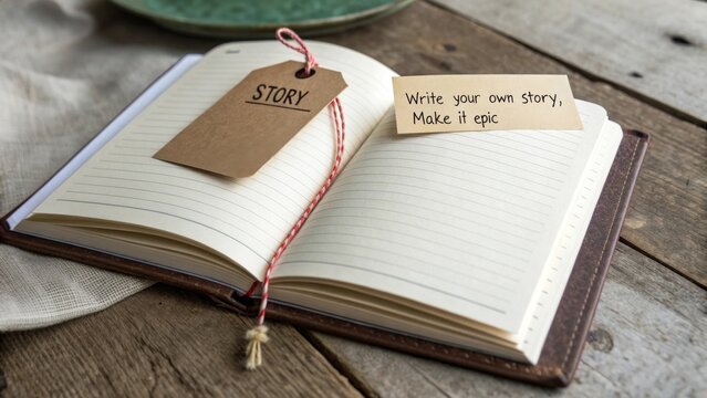 Open Notebook with Blank Pages for Creative Writing and Inspiration