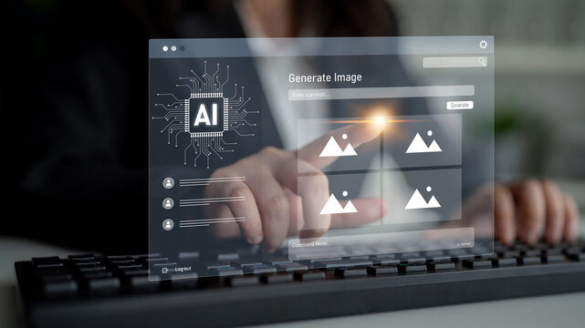 AI image generator interface enables image, AI, and generator process by converting user prompt into visual content using intelligent algorithms Latch