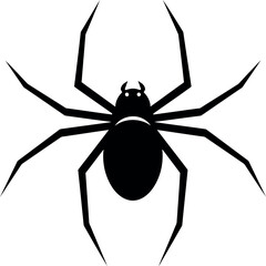 Black spider silhouette halloween icon