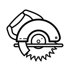 Circular saw, wood cutting - vector icon
