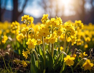 Obraz premium Sunny yellow flowers in a field