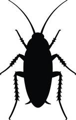 Silhouette cockroach insect pest control black design vector Illustrator