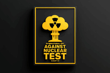 International day against nuclear test symbol with mushroom cloud