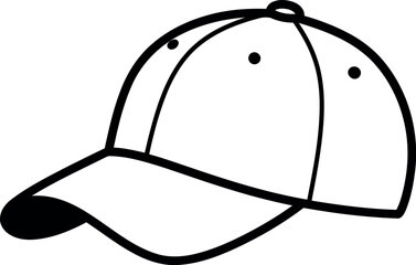 Baseball cap icon clean line art vector graphic