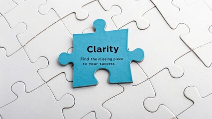 Clarity Puzzle Piece Symbolizes Success and Finding Solutions