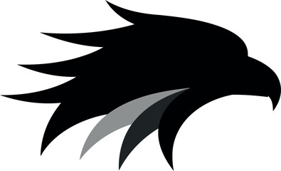 Black eagle head silhouette logo icon