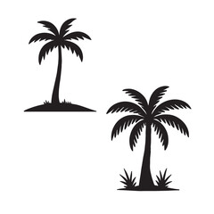 Silhouettes of tropical palm trees are perfect vector illustrations for your summer beach vacation designs
