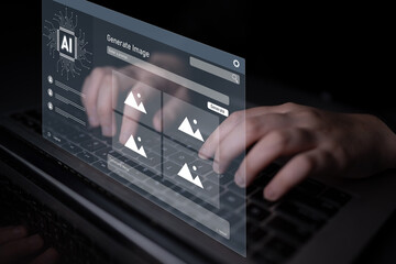 Obraz premium AI image generator interface enables image, AI, and generator process by converting user prompt into visual content using intelligent algorithms Latch