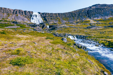  Dynjandi Wasserfall Naturlandschaft in Island
