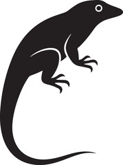 Ackie monitor lizard silhouette vector illustration art