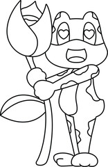Frog Flower Animal Vector Graphic Art Illustration