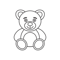 Fototapeta premium a black outline vector illustration of teddy bear on white background.eps