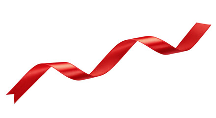 Wavy red ribbon floating against a clean black background in artistic composition