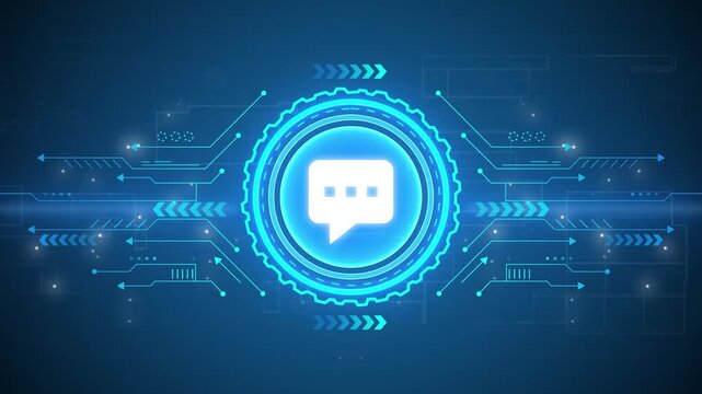 Message chat box icon animation on black background. Chat icon, chat sign vector for web site Computer and mobile app. Message bubble. Receive message.