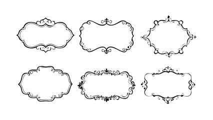 Obraz premium Ornate frames vector set decorative vintage frame border elegant label design