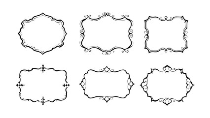Fototapeta premium Collection of decorative frames ornate borders vintage frame design elements set