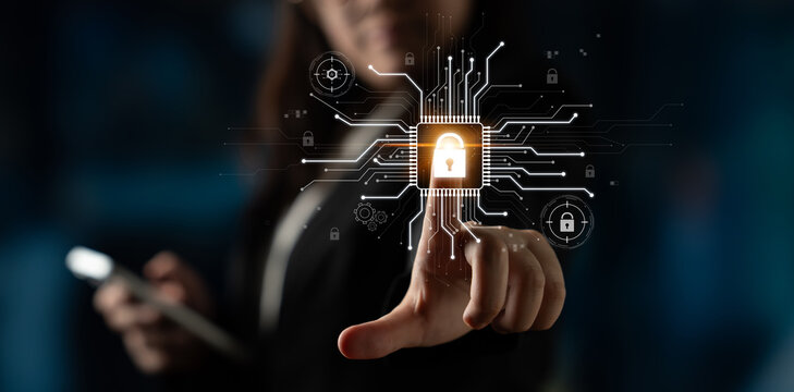 Cyber security system protecting digital infrastructure. Cyber security ensures data safety, prevents breaches, cyber security strengthens defense, and supports secure operations. Latch - Powered by Adobe