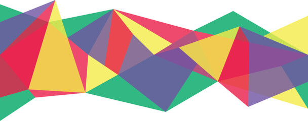 Abstract geometric pattern with overlapping colorful polygons in a modern, dynamic design.