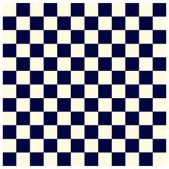 Classic checkerboard pattern with alternating navy blue and cream squares creating a simple geometric design suitable for backgrounds or textures