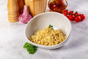 Boiled ptitim grain wheat pasta