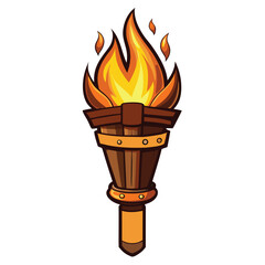 Hand Torch Flame Icon - Essential Vector for Outdoor Survival & Adventure